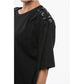 Cotton Crew-neck T-shirt with Lace Up Details