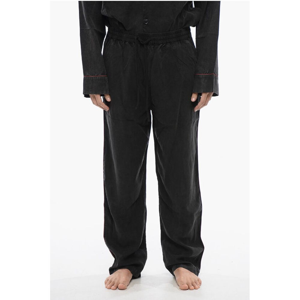 Faded Effect Solid Color UMSET-LOOMY Long Pyjamas Set with C
