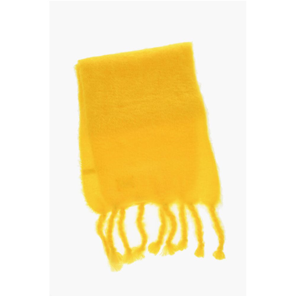 Mohair Blend Scarf with Fringed Hems