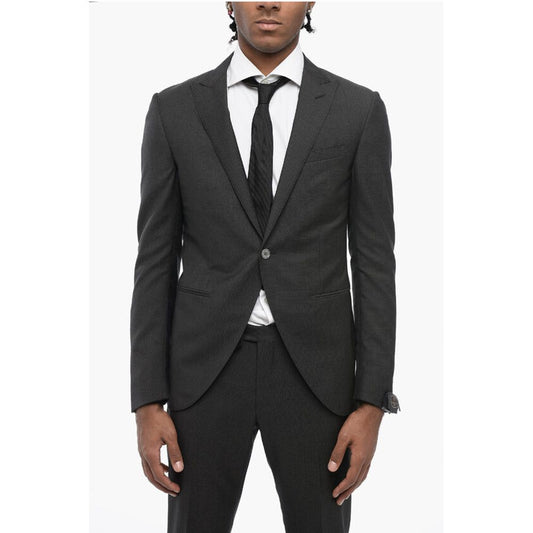 Swiss-Dot CERIM ACADEMY Center Vent Peak Lapel 1-Button Suit