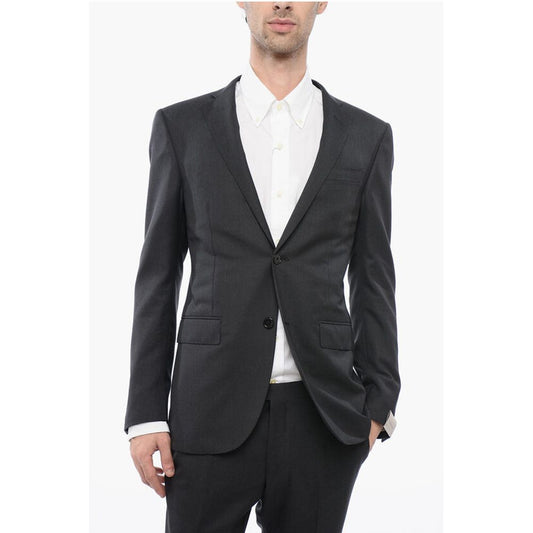 Virgin Wool Side Vents Notch Lapel 2-Button Suit