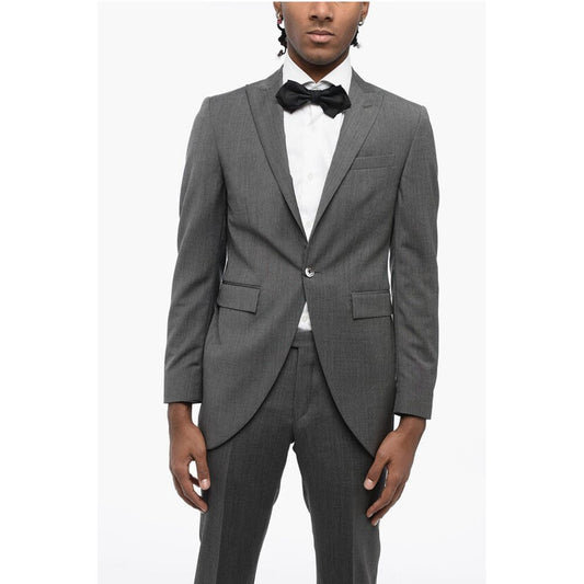 CC COLLECTION Pinstriped Center Vent Peak Lapel CERIM.REFINE