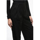 Single-pleated Palazzo Pants with Lurex Pinstriped Motif