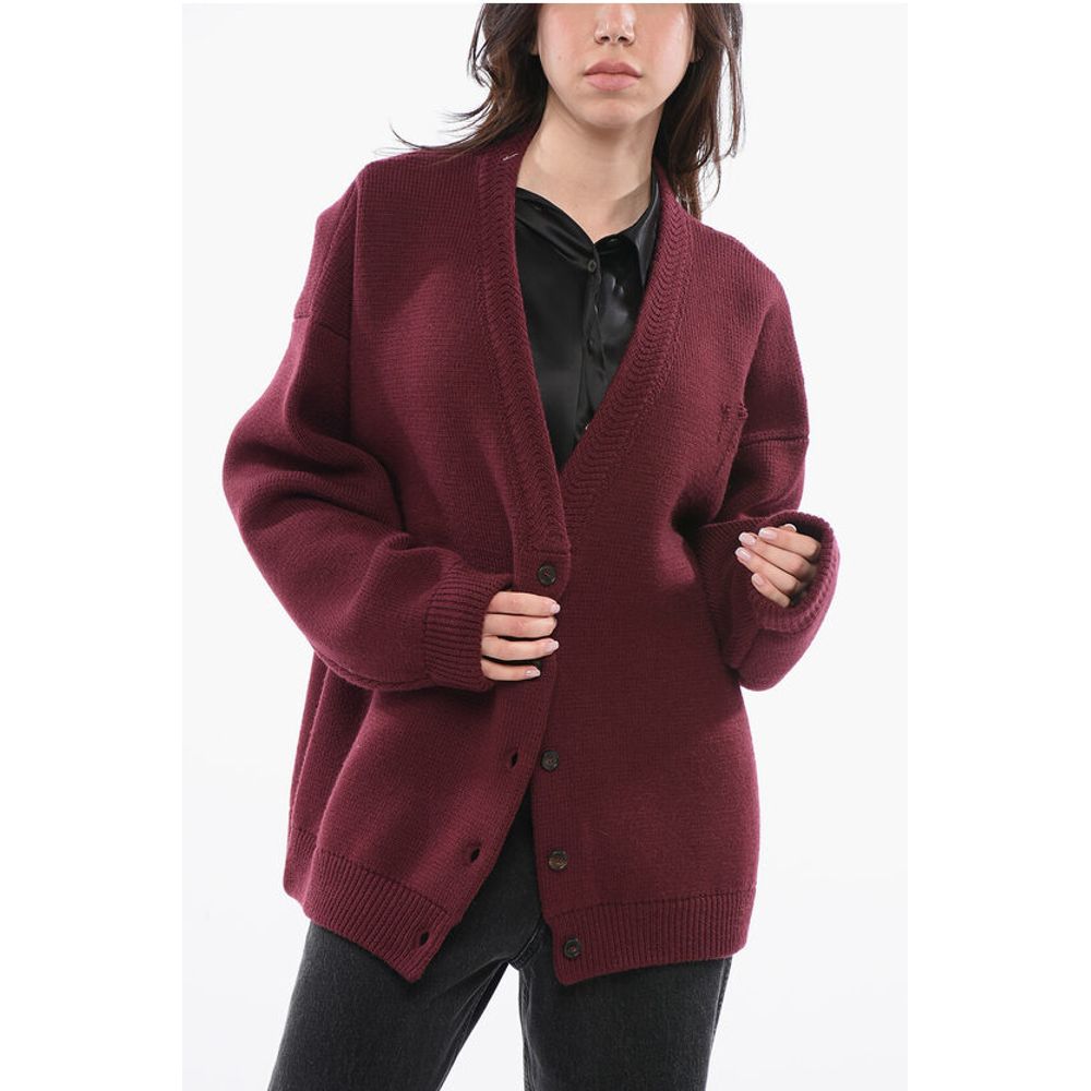 Drop Shoulder Wool Cardigan