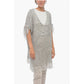 Short-sleeved Flax Blend Crochet Sweater with Fringes