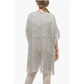 Short-sleeved Flax Blend Crochet Sweater with Fringes