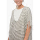 Short-sleeved Flax Blend Crochet Sweater with Fringes