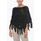 Cotton Crochet Cape with Fringed Bottom