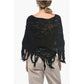 Cotton Crochet Cape with Fringed Bottom