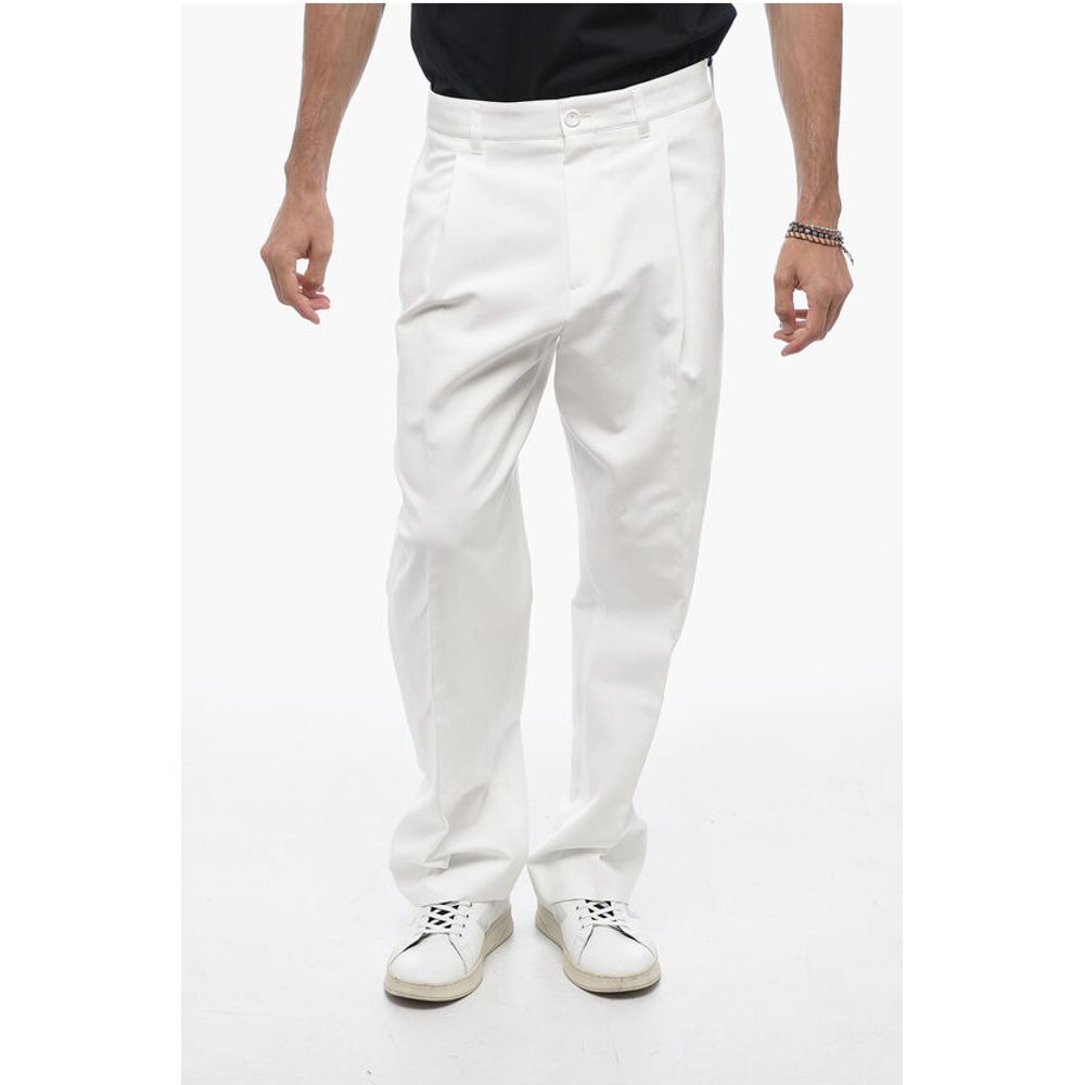 High-waisted Chino Pants with Front Pleats
