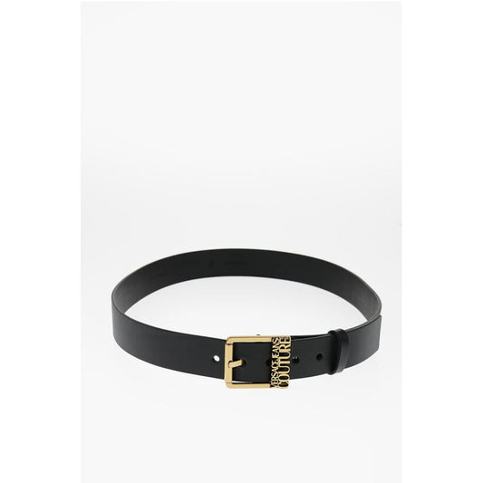 JEANS COUTURE Leather Belt with Golden Buckle 40mm