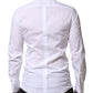 Dolce & Gabbana White GOLD Crown Cotton Dress Formal Shirt