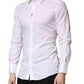 Dolce & Gabbana White GOLD Cotton Men Dress Formal Shirt