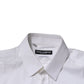 Dolce & Gabbana White GOLD Cotton Men Dress Formal Shirt