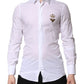 Dolce & Gabbana White GOLD Crown Bee Men Dress Formal Shirt