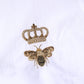 Dolce & Gabbana White GOLD Crown Bee Men Dress Formal Shirt