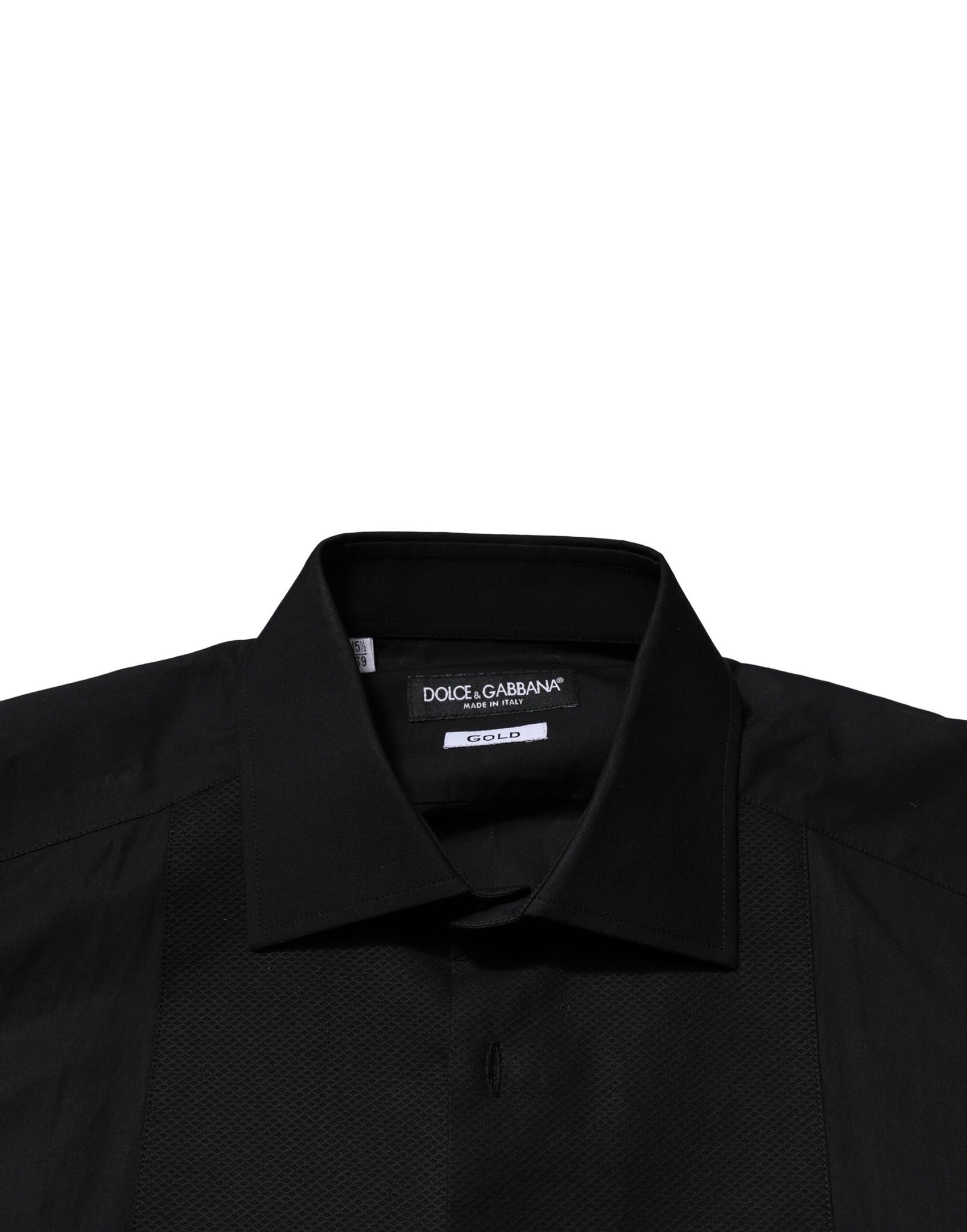Dolce & Gabbana Black GOLD Long Sleeves Dress Formal Shirt