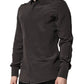 Dolce & Gabbana Dark Brown Silk GOLD Men Dress Formal Shirt
