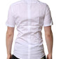 Dolce & Gabbana White Cotton GOLD Short Sleeves Casual Shirt