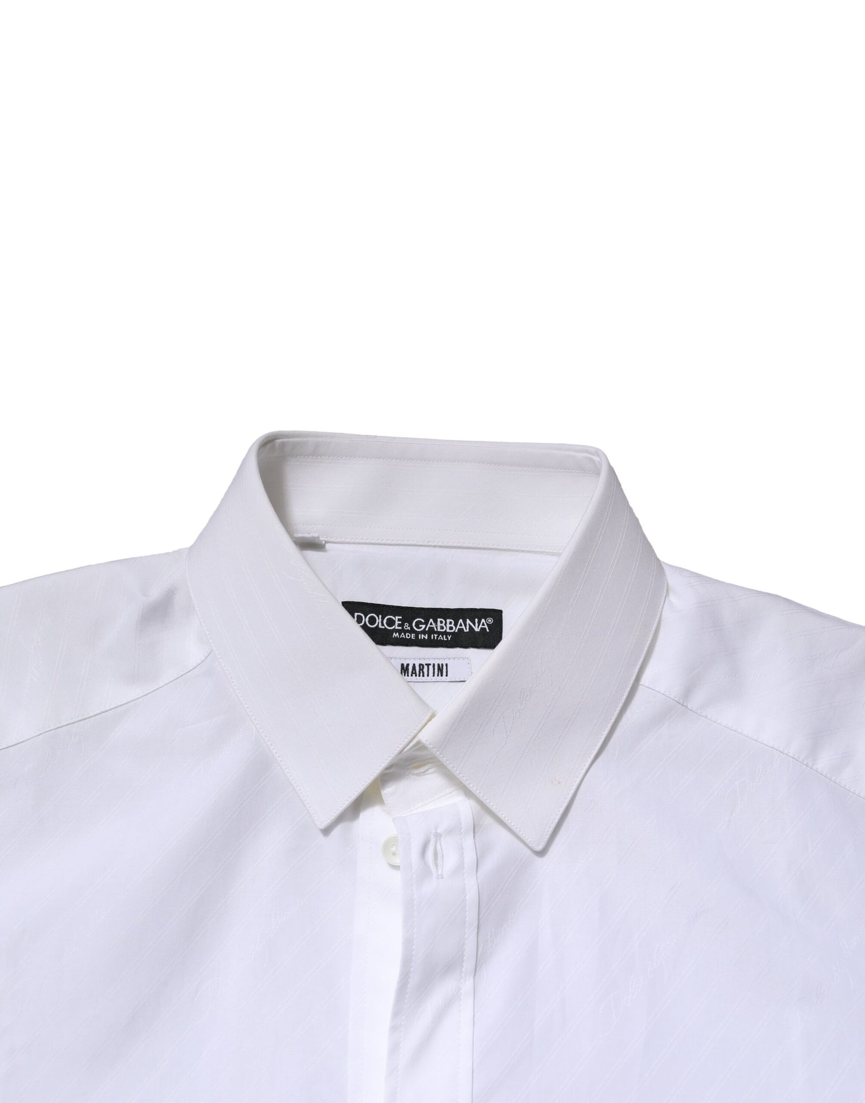 Dolce & Gabbana White MARTINI Long Sleeves Dress Formal Shirt