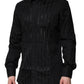 Dolce & Gabbana Black Cotton GOLD Mens Dress Formal Shirt