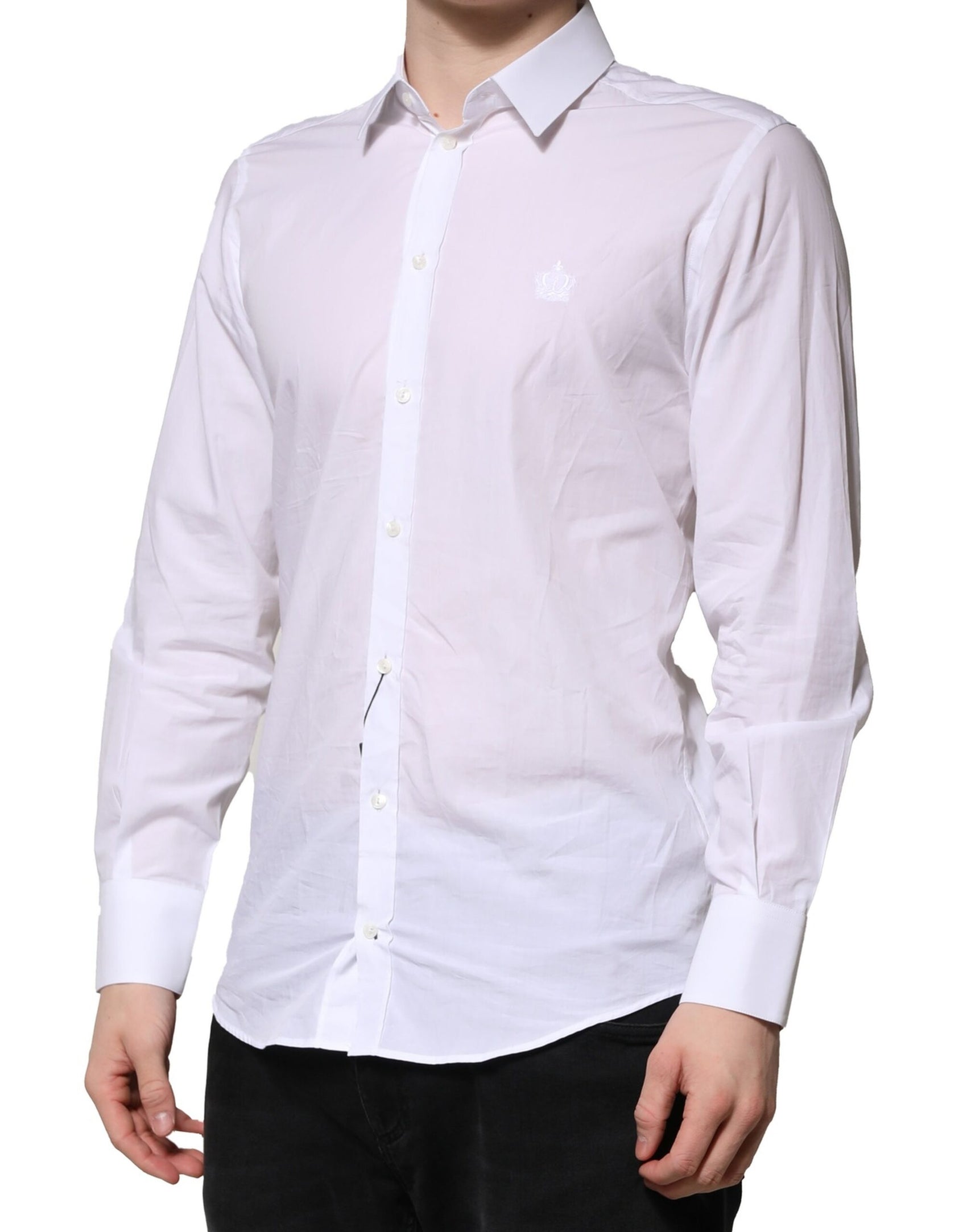 Dolce & Gabbana White MARTINI Long Sleeves Men Formal Shirt