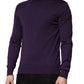 Dolce & Gabbana Purple Cashmere Turtleneck Pullover Sweater