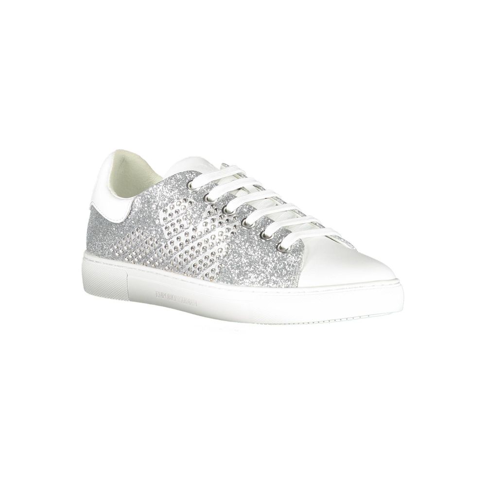 Silberne Polyester Damen Sneaker