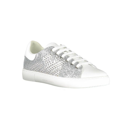 Silberne Polyester Damen Sneaker