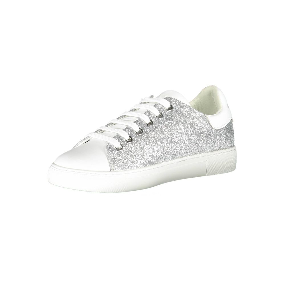Silberne Polyester Damen Sneaker