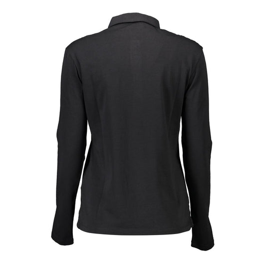Black Cotton Women Polo Shirt