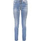Jeans da donna in cotone azzurro
