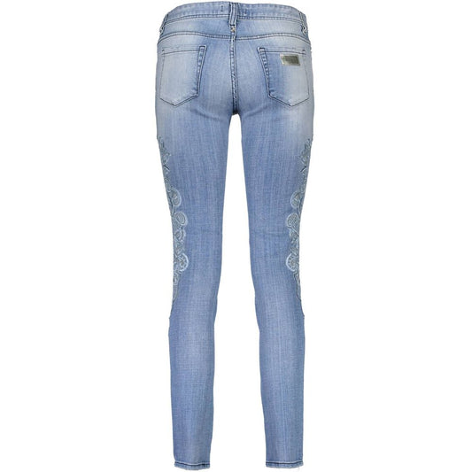 Jeans da donna in cotone azzurro