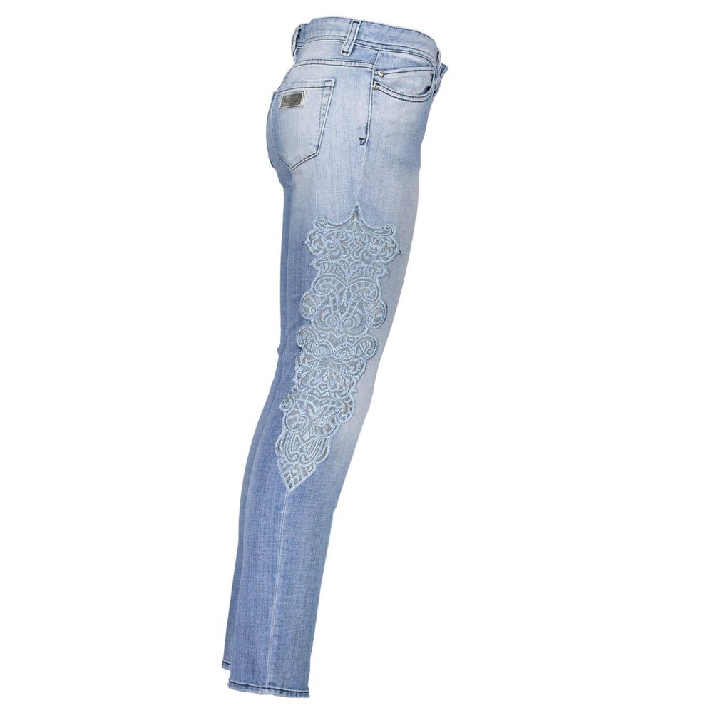 Jeans da donna in cotone azzurro