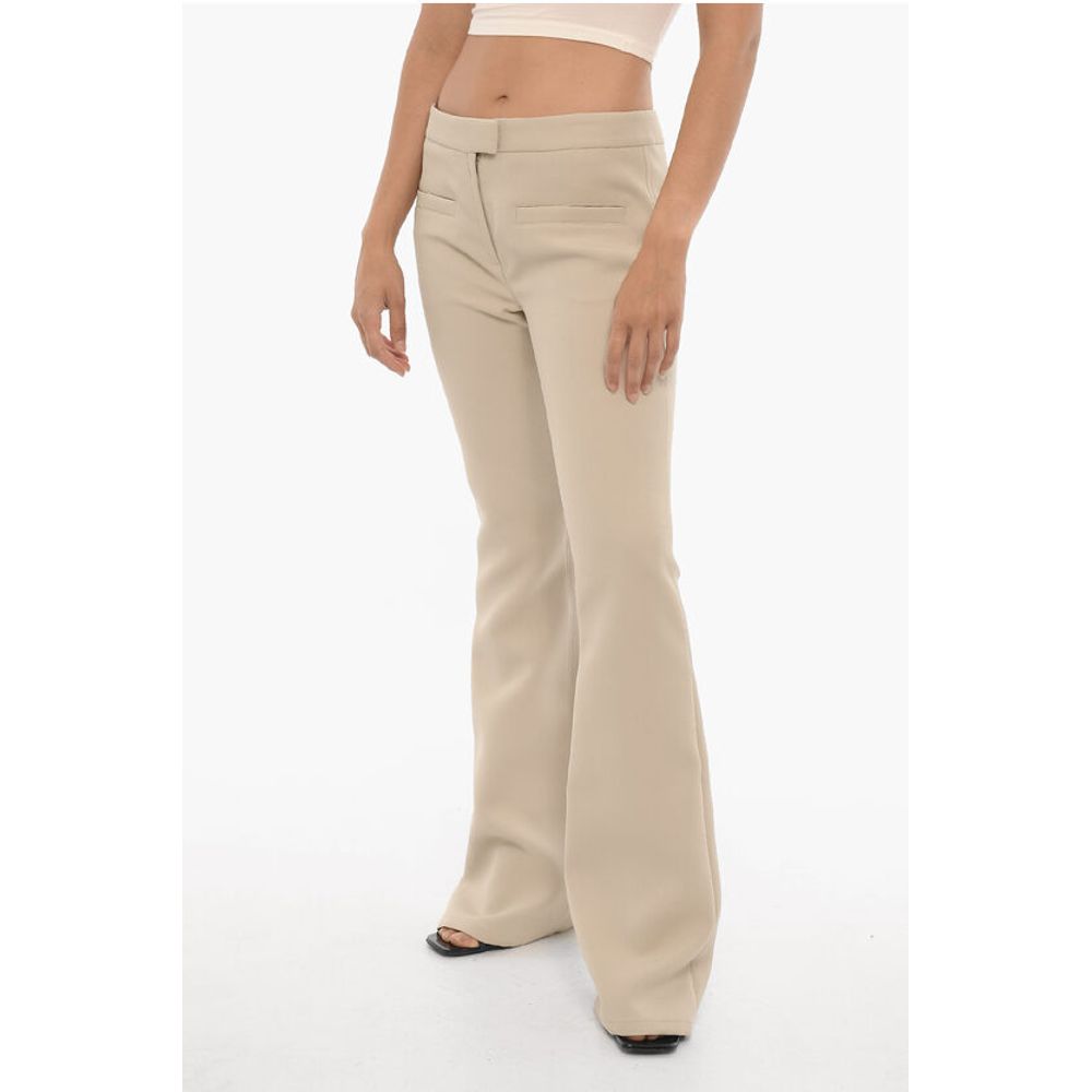 Solid Color Twill Flared Pants