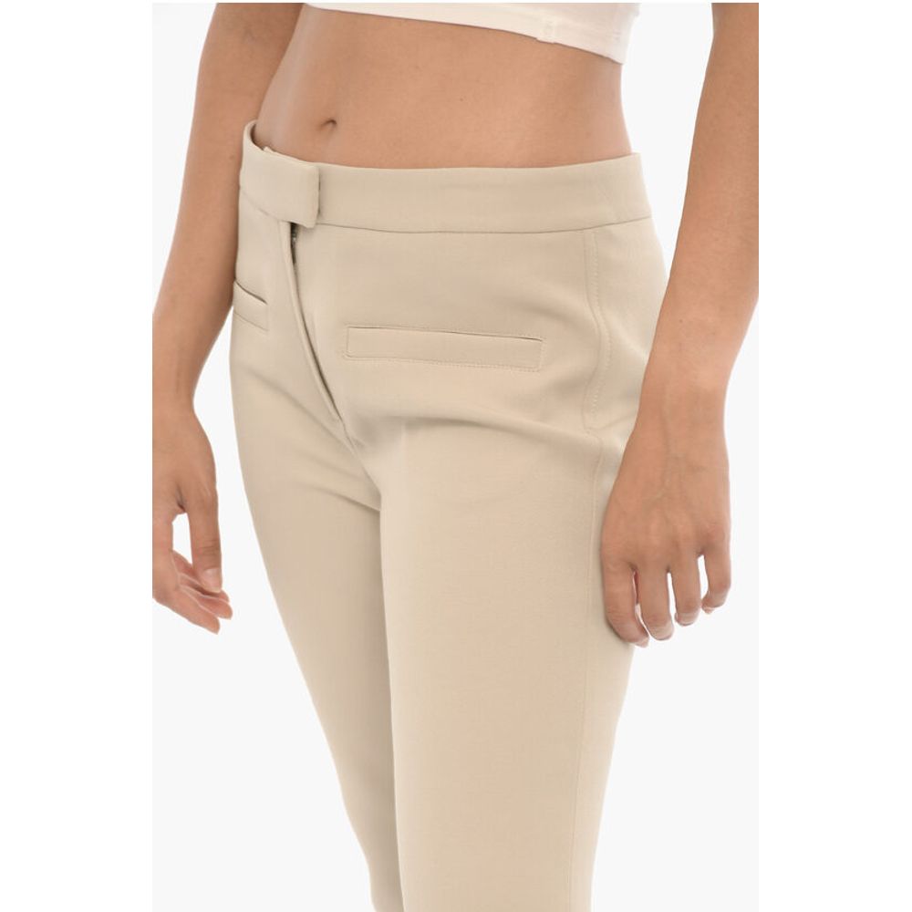 Solid Color Twill Flared Pants