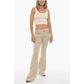 Solid Color Twill Flared Pants
