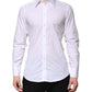 Dolce & Gabbana White Cotton GOLD Long Sleeves Formal Shirt