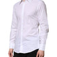 Dolce & Gabbana White Cotton GOLD Long Sleeves Formal Shirt