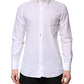 Dolce & Gabbana White Cotton GOLD Long Sleeves Formal Shirt