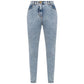 Balmain Blue Cotton Women's High-Waisted Jean