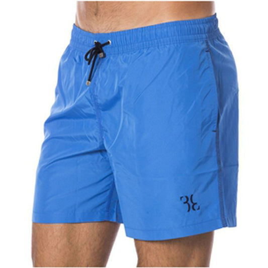 Blue Polyester Men's Swim Trunk