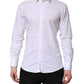 Dolce & Gabbana White GOLD Cotton Dress Formal Shirt