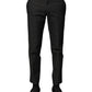Dolce & Gabbana Gray Cotton Patterned Formal Pants
