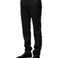 Dolce & Gabbana Black Wool Striped Formal Pants