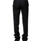 Dolce & Gabbana Black Wool Striped Formal Pants
