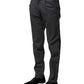 Dolce & Gabbana Gray Striped Cotton Formal Pants