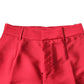 Dolce & Gabbana Red Polyester Cropped Dress Pants