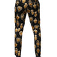 Dolce & Gabbana Black Gold Sacred Heart Print Pants