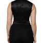Dolce & Gabbana Red Black Button Down Sleeveless Vest Top